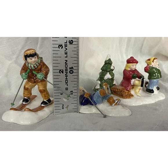 DEPARTMENT 56 ORIGINAL SNOW VILLAGE SKATERS & SKIERS SET OF 3 DEPT 56 Read - Picture 11 of 11